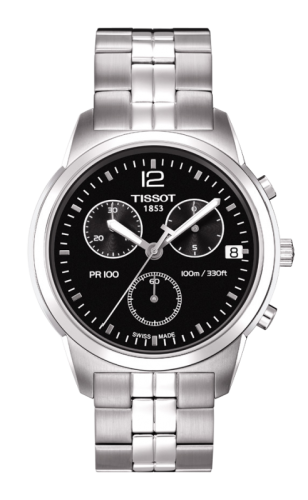 Tissot PR 100 Chronograph Quartz 38 Stainless Steel / Black / Bracelet
